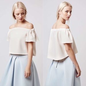 Topshop pale pink structures Bardot top